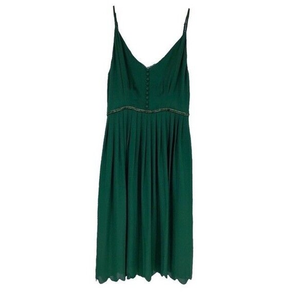 3.1 Phillip Lim Slip Dress 8 Silk Emerald Green Beaded 20’s Holiday Regal Glam - Picture 1 of 15